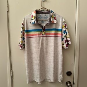 Sunday Crew Oahu Golf Polo Shirt size Medium xl x large rare design upf 50 Uv